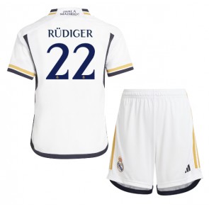 Real Madrid Antonio Rudiger #22 Hemmakläder Barn 2023-24 Kortärmad (+ Korta byxor)